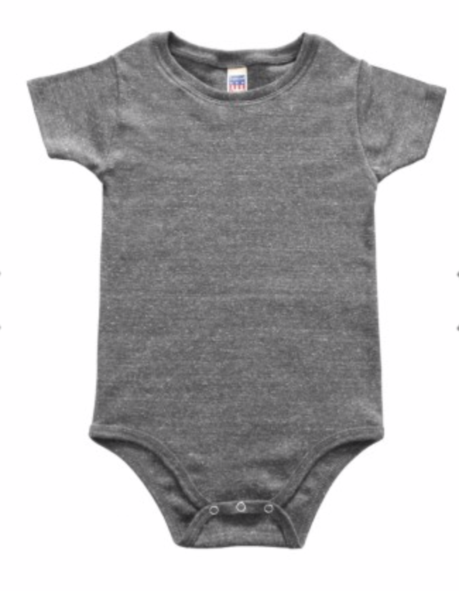 Organic Infant Onesie Short Sleeves – dark heather